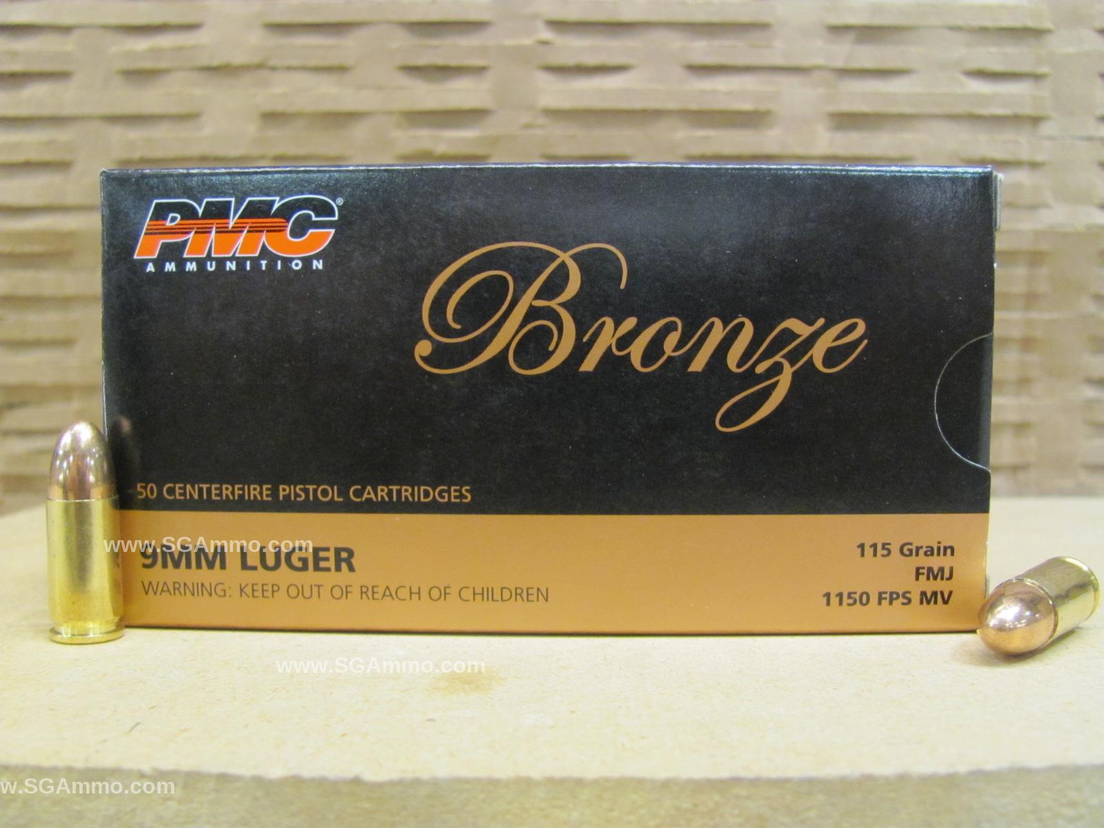 1000 Round Case - 9mm Luger 115 Grain FMJ - PMC Ammo - 9A